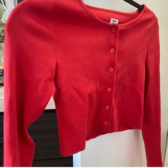Aritiza Sunday Best Red Cropped Sweater - Picture 2 of 5